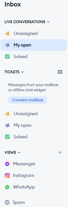 Tidio AI Chatbot Site Inbox