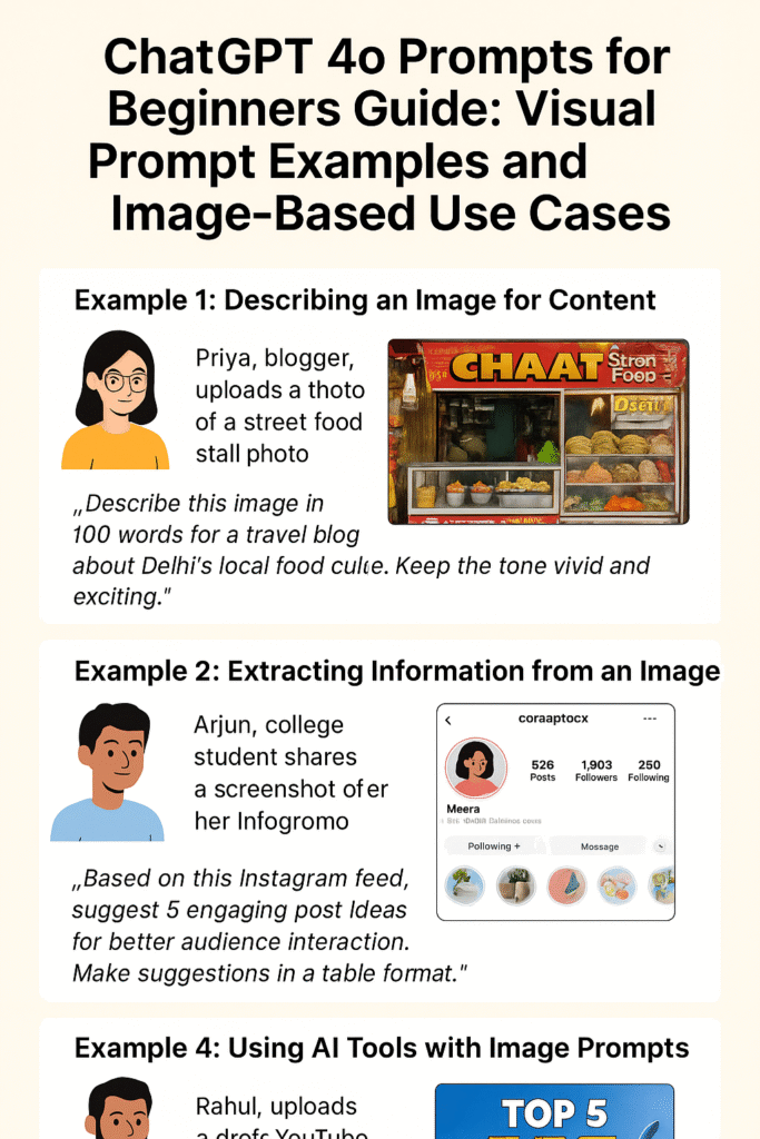 ChatGPT 4o Prompts for Beginners Guide: Visual Prompt Examples and Image-Based Use Cases